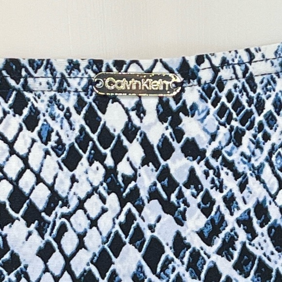 Calvin Klein Women's Blue Black White Snakeskin Print One-Piece Swimsuit - Picture 8 of 11